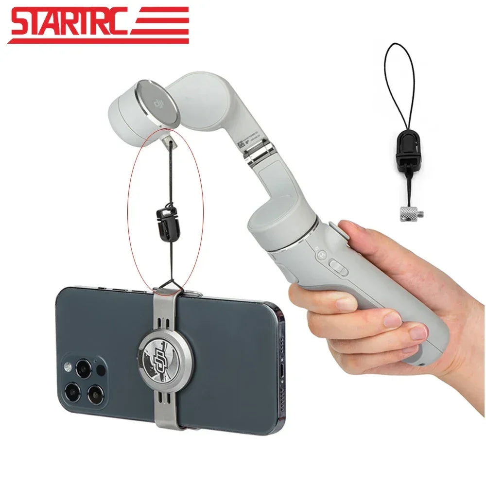 For DJI OM 7/7P/6 Magnetic Phone Holder Anti-lost Strap Rope Osmo Mobile7 Gimbal Anti-drop Lanyard Prevent Phone from Fall down - Clear Quartz Market