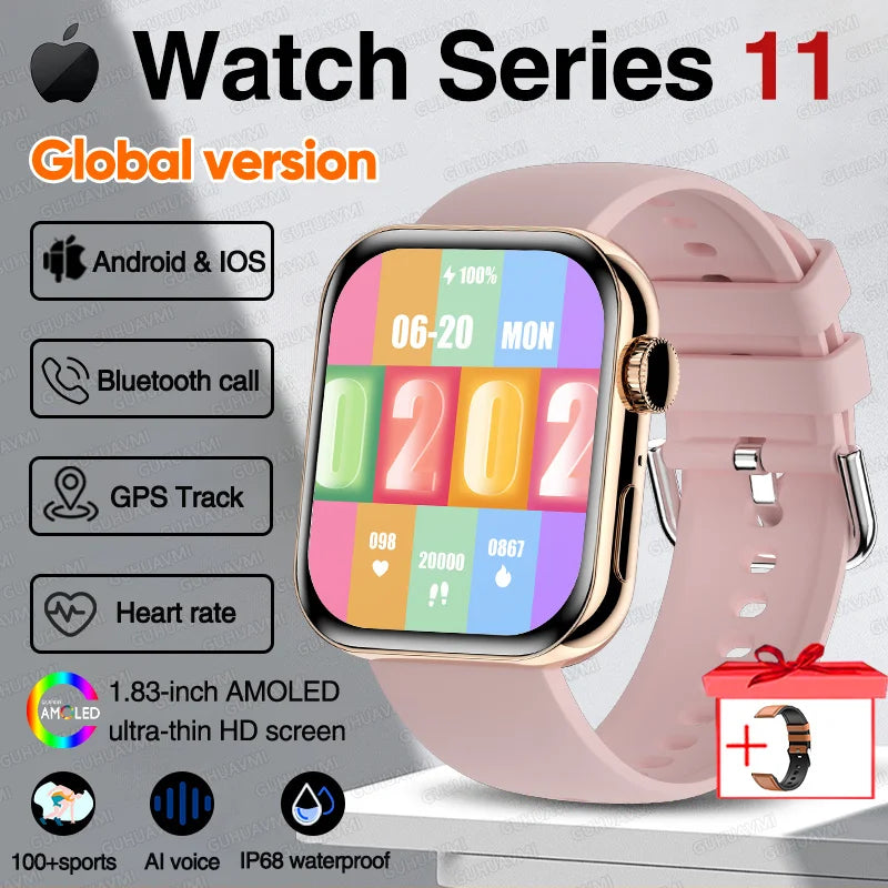 For IOS Watch Series 11 Men Women Smart Watch GPS Trajectory Bracelet AMOLED Display Bluetooth Call Sport Waterproof Smart Watch