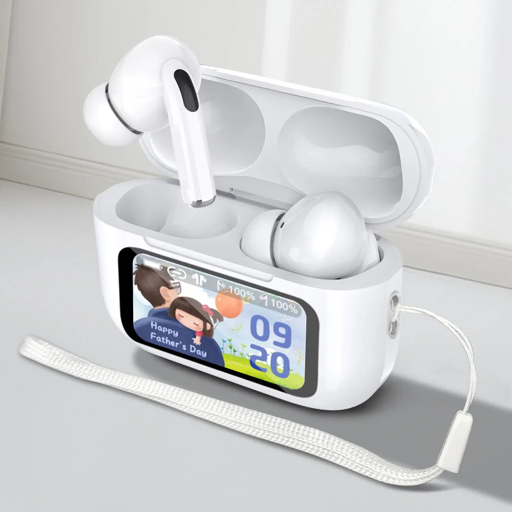 New Air Pro Wireless Bluetooth Earphones Headphones ANC Noise Reduction HiFi Sound Low Latency Earbuds HD Music Touch Headsets - Clear Quartz Market