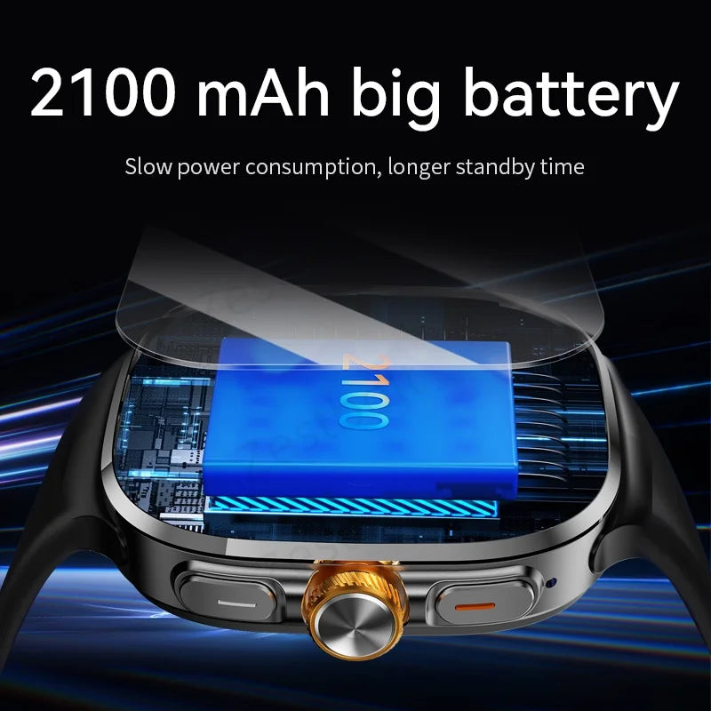 M99 Smartwatch 5G With 2.4inch Amoled Screen 900W Rotating Camera WIFI GPS Position Compass NFC Bluetooth Smart Watch Men Women - Clear Quartz Market