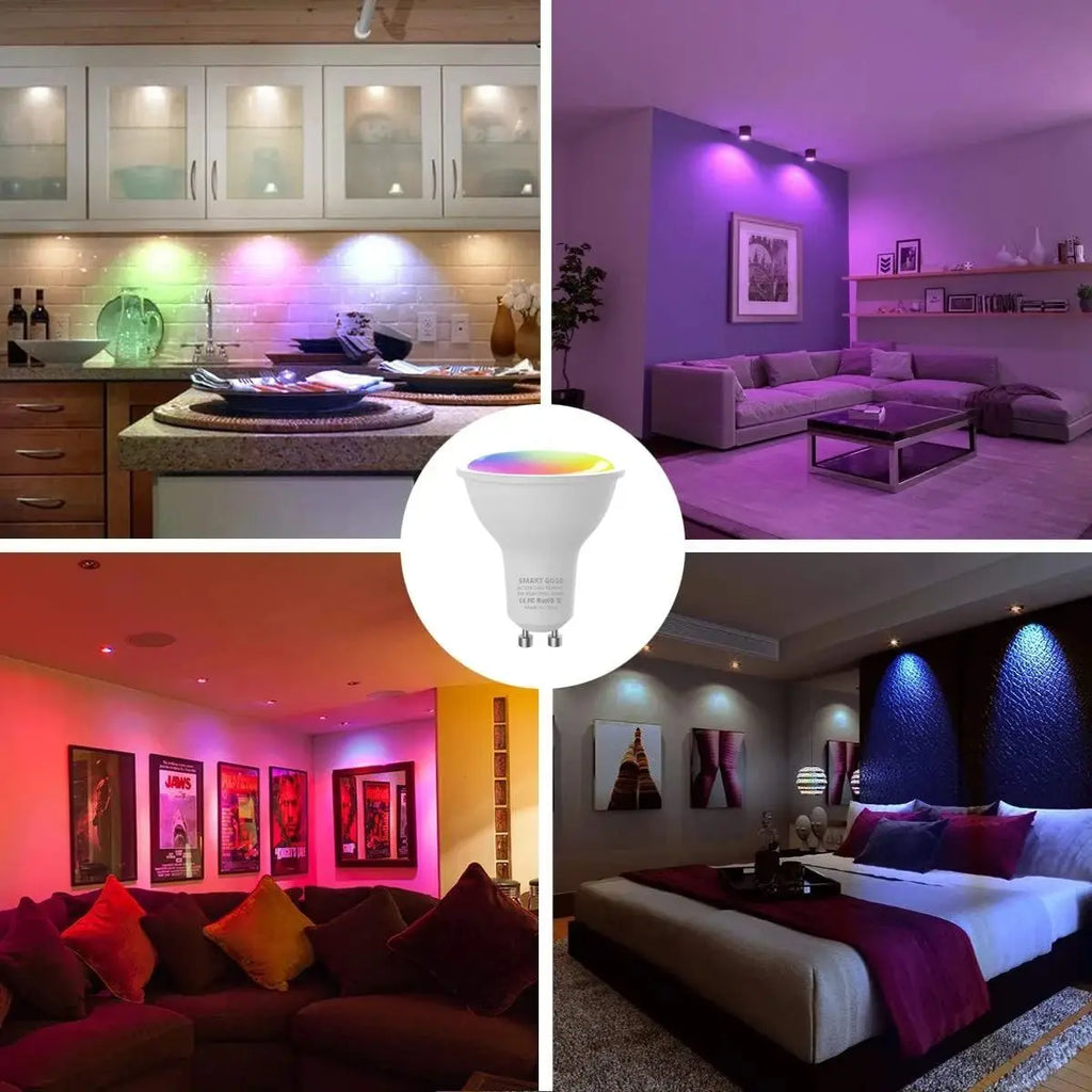 GU10 LED Bulb Dimmable RGB Colour Changing Smart Bulb 220V 9W Bluetooth WIFI Smart Life APP Control LED Light Bulb For Room Home