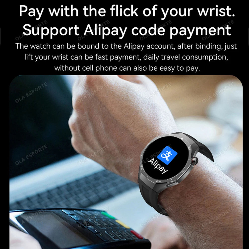 New GT5 Pro Smart Watch 2025 Men Women Heart Rate Bluetooth Call Dynamic Lsland 360*360 AMOLED Screen Waterproof Man Smartwatch