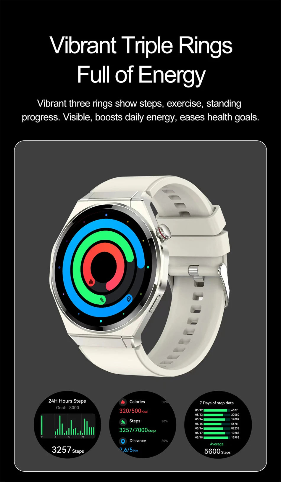 New Ultra Thin Smart Watch Men HD AMOLED 150+Sports NFC GPS Track IP68 Waterproof Health Monitor Bluetooth Call Smartwatch Woman