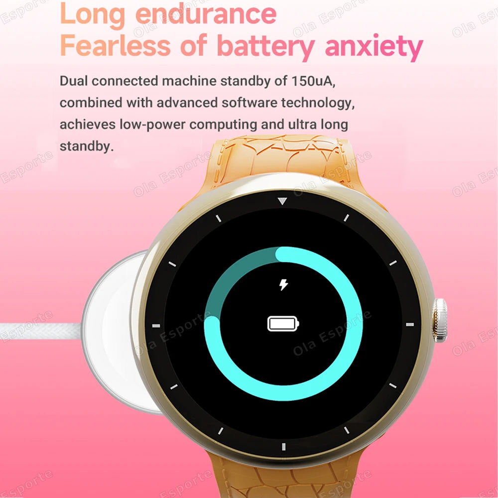 New Smart Watch Women AMOLED Screen Bluetooth Call NFC GPS Tracker Compass Sport Watches Fitness Clock Men Smartwatch Waterproof - Clear Quartz Market