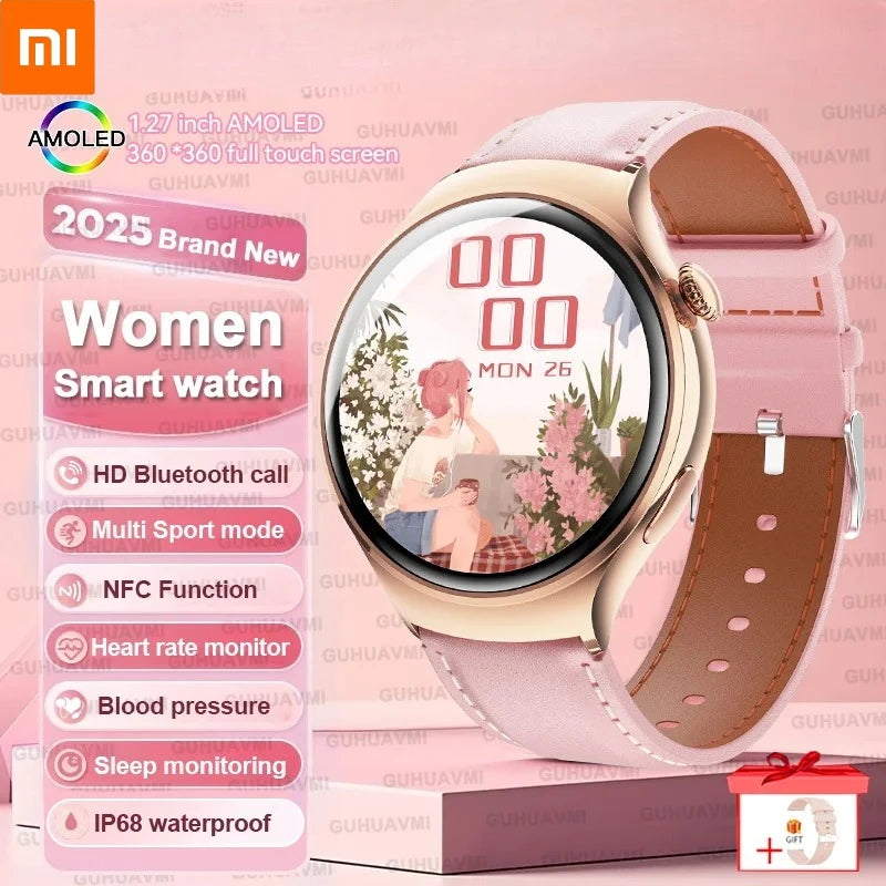2025 New Xiaomi SmartWatch HD AMOLED Screen NFC Heart Rate Bluetooth Call Custom Dial Lady Sports Watch