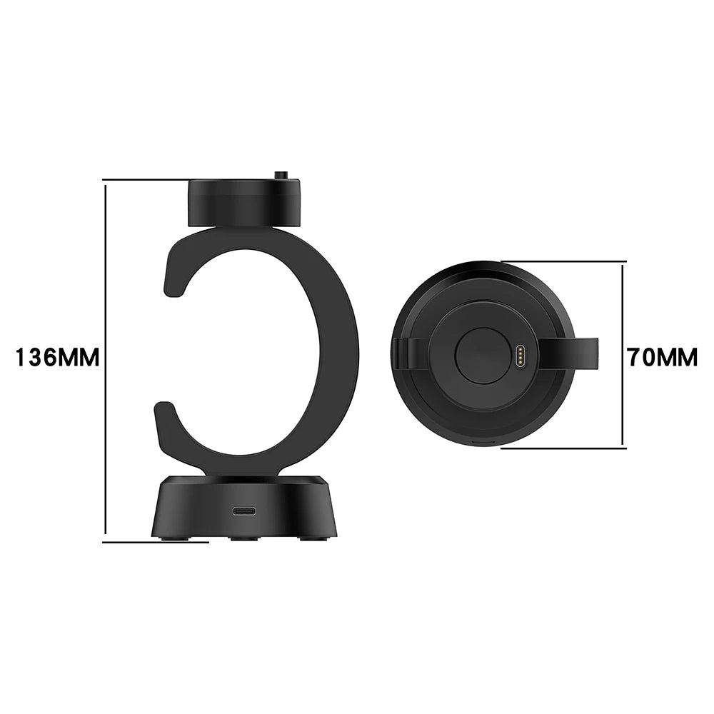 Charger for Garmin Fenix 8 Charging Dock Fenix E/7/ 6 Plus/ 5 Pro, Vivoactive 6/ 4s, Instinct 2X/ 3 Solar, Venu Sq Music/ 3/ 3S - Clear Quartz Market