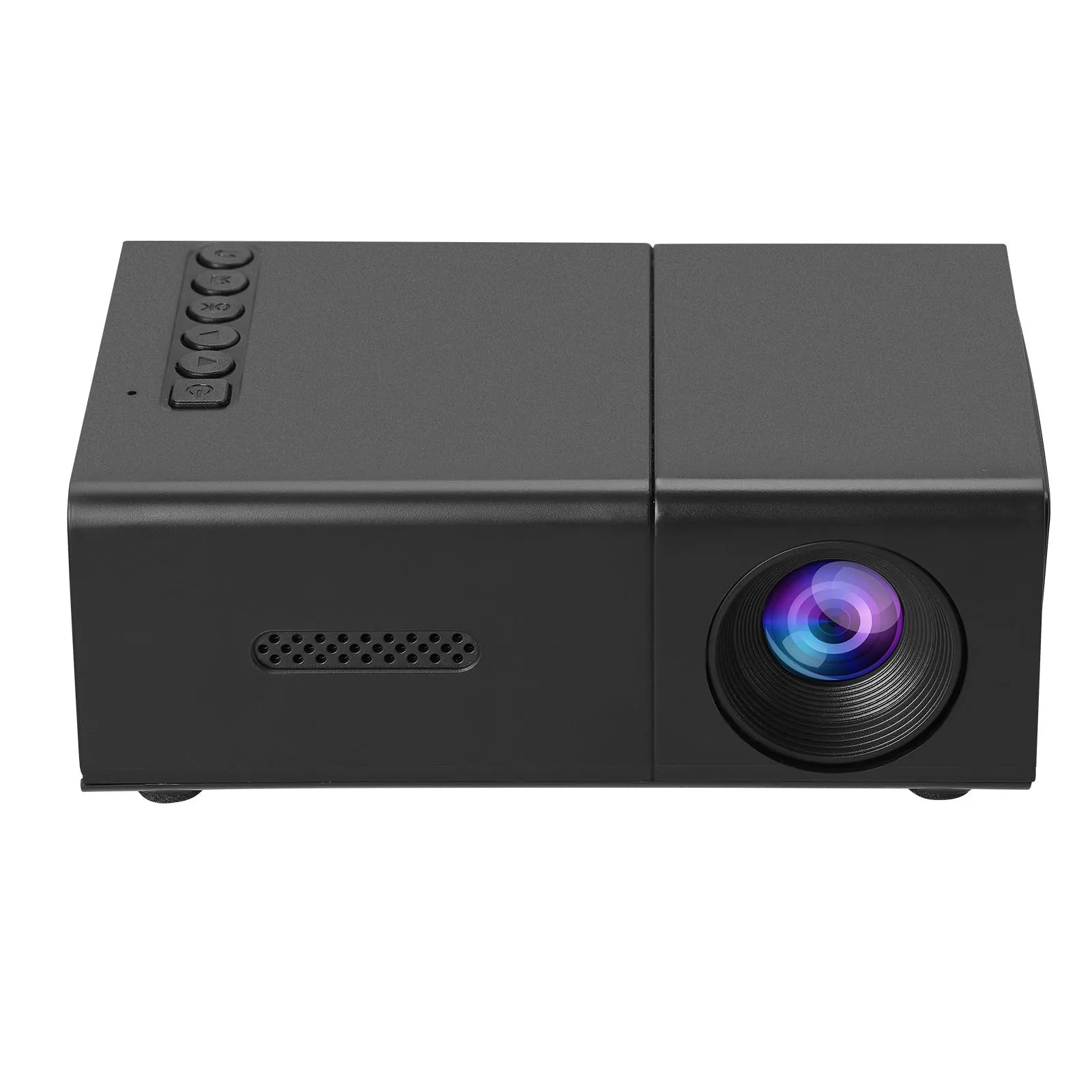 Manual Compact Projector 1080P Adjustable Auto Keystone Correction LED Movie Projector with Stereo Speaker Remote Control