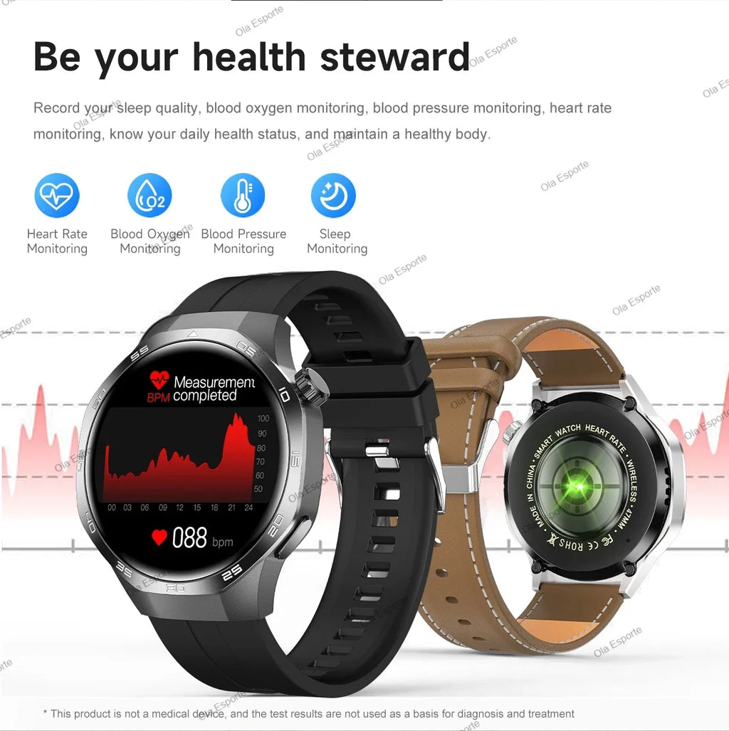 2025 New For Android ios Smart Watch Men HD AMOLED Screen GPS Motion trajectory Heart Rate Bluetooth Calls SmartWatch Waterproof