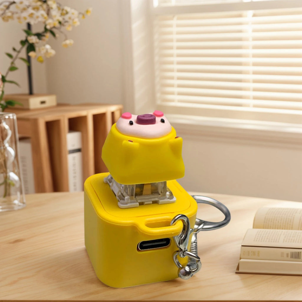 Animal Keyboard Fidget Toy with Sound Light Decompression Toys Keyboard Clicker Keychain for Adults Stress Relief Sensory Toy