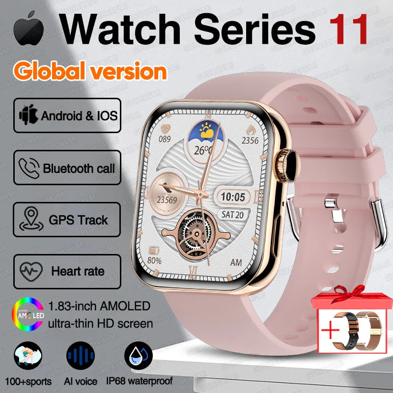 For IOS Watch Series 11 Men Women Smart Watch GPS Trajectory Bracelet AMOLED Display Bluetooth Call Sport Waterproof Smart Watch