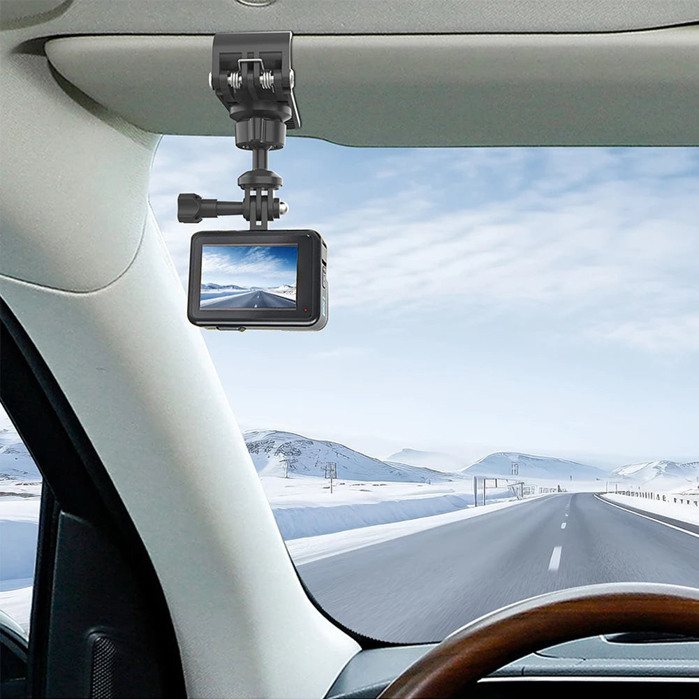 Car Sun Visor Action Camera Mount Bracket 1/4 Inch Adjustment Car Sun Visor Camera Mount for Osmo Pocket 3 Action 4 Insta360 X3 - Clear Quartz Market