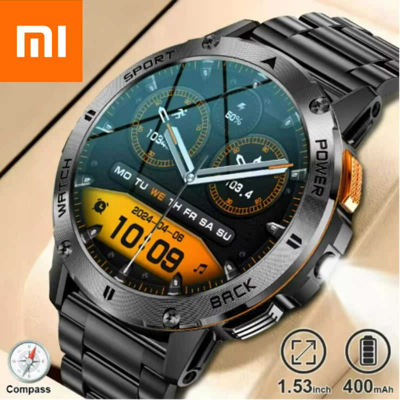Xiaomi 2026 Outdoor Sports Tracker Smart Watch Men Compass Bluetooth Call Waterproof Smartwatch LED Flashlight Ftiness Watches - Clear Quartz Market