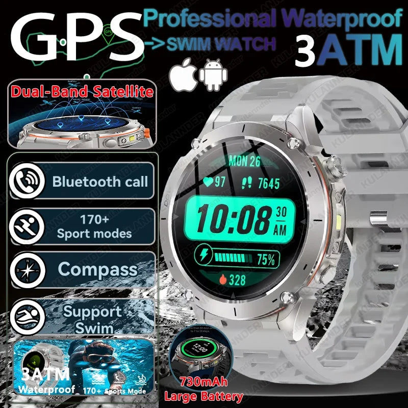 2025 For Huawei Stratos 4 GPS Smartwatch 1.43"AMOLED HD Screen Compass Barometric Altimeter Flashlight Voice Calling Smart Watch