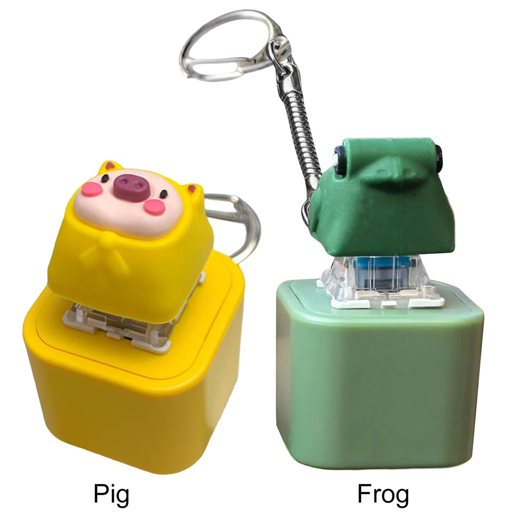 Animal Keyboard Fidget Toy with Sound Light Decompression Toys Keyboard Clicker Keychain for Adults Stress Relief Sensory Toy