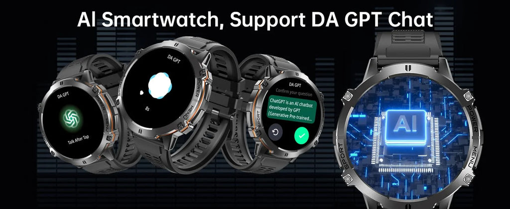 OUKITEL BT13 SmartWatch for Men 1.73" AMOLED 1000mAh, AI ChatGPT Bluetooth Calls Blood Oxygen Health Monitoring Fitness Watch