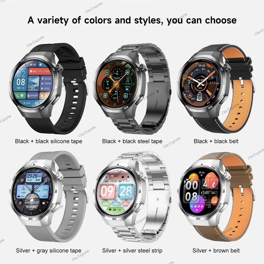 2025 New For Android ios Smart Watch Men HD AMOLED Screen GPS Motion trajectory Heart Rate Bluetooth Calls SmartWatch Waterproof