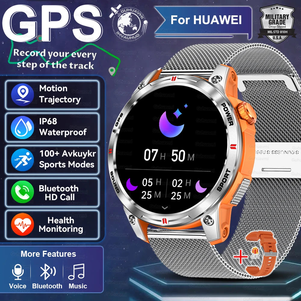 2025New GPS Bluetooth Call Smart Watch Men AMOLED HD Screen Heart Rate IP68 Waterproof Outdoor Sports Smartwatch For Android iOS