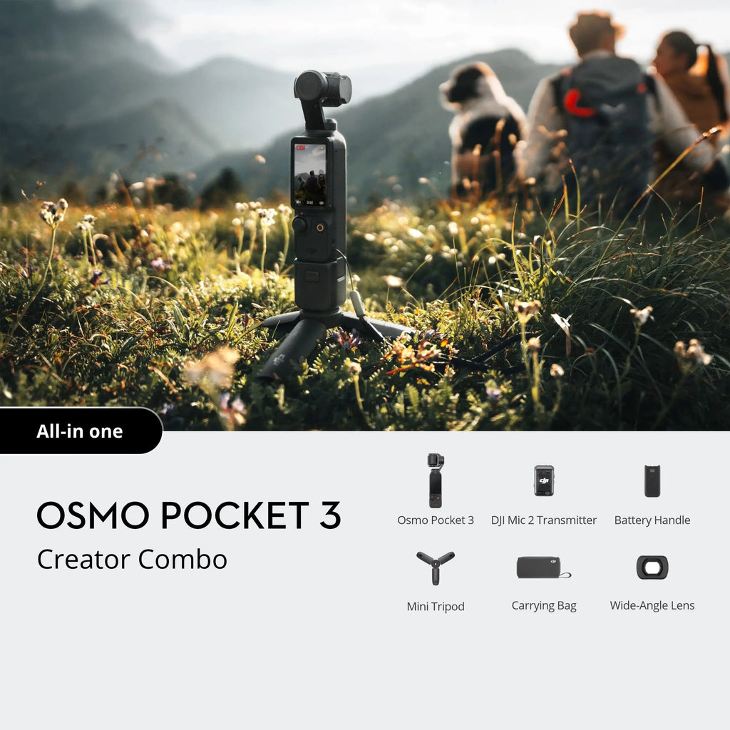 DJI Osmo Pocket 3 Vlogging Camera with 1'' CMOS&4K/120fps Video Face/Object Tracking 2" Rotatable Touchscreen Small Video Camera