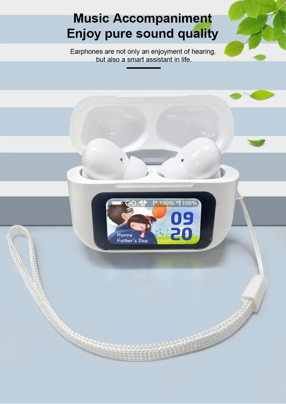 New Air Pro Wireless Bluetooth Earphones Headphones ANC Noise Reduction HiFi Sound Low Latency Earbuds HD Music Touch Headsets - Clear Quartz Market