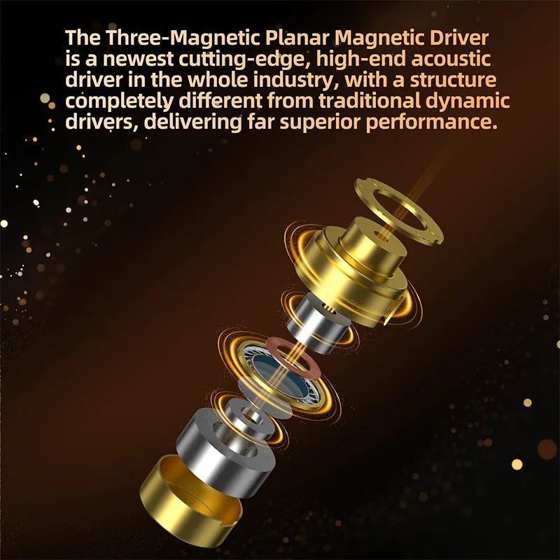 KZ Duonic HiFi Earphones with Super Stroke Three Magnetic Planar Driver HM Acoustic Tuning Lossless Sound Quality IMEs