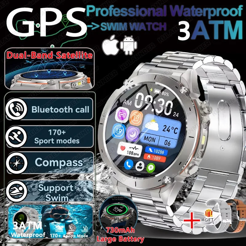 2025 For Huawei Stratos 4 GPS Smartwatch 1.43"AMOLED HD Screen Compass Barometric Altimeter Flashlight Voice Calling Smart Watch