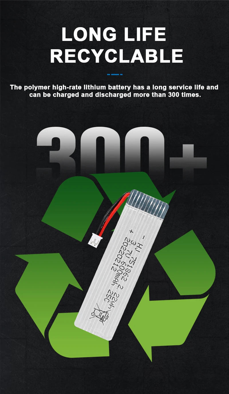 Lithium Battery 3.7V Jst 600mAh 751862 Batteries for Udi U818A WLtoys V959 V929 Drone Accessories Model Aircraft Drill 25C Li Po