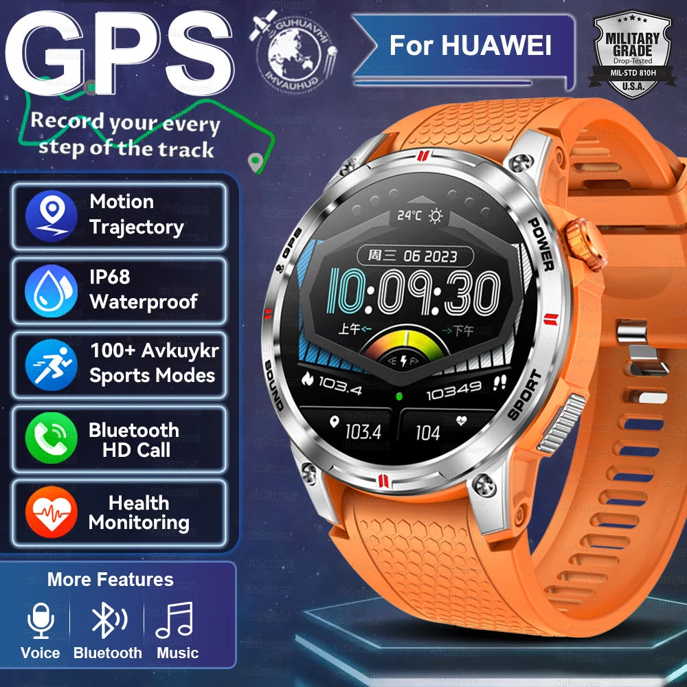2025New GPS Bluetooth Call Smart Watch Men AMOLED HD Screen Heart Rate IP68 Waterproof Outdoor Sports Smartwatch For Android iOS