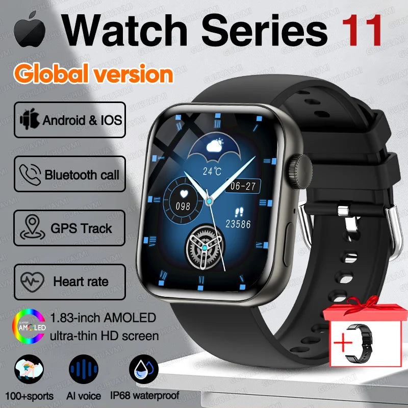 For IOS Watch Series 11 Men Women Smart Watch GPS Trajectory Bracelet AMOLED Display Bluetooth Call Sport Waterproof Smart Watch