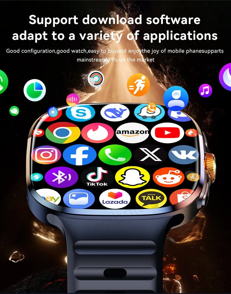 M99 Smartwatch 5G With 2.4inch Amoled Screen 900W Rotating Camera WIFI GPS Position Compass NFC Bluetooth Smart Watch Men Women - Clear Quartz Market