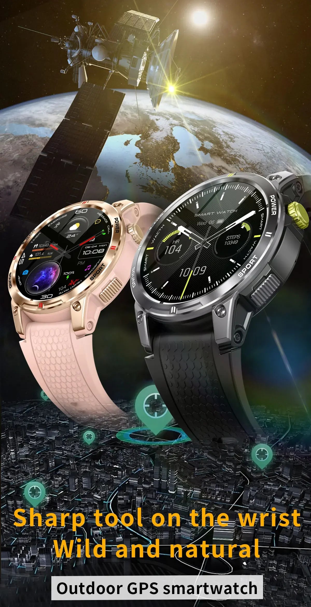 2025New GPS Bluetooth Call Smart Watch Men AMOLED HD Screen Heart Rate IP68 Waterproof Outdoor Sports Smartwatch For Android iOS