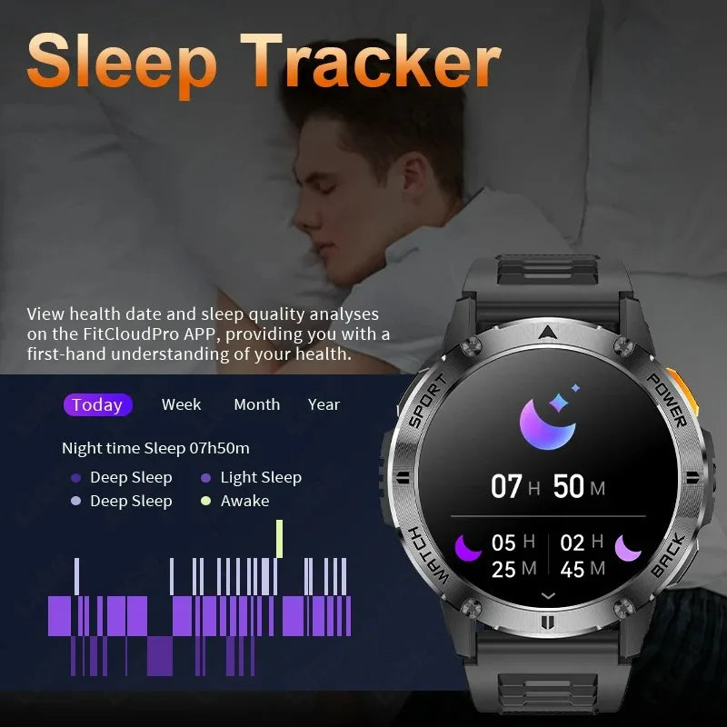 Xiaomi 2026 Outdoor Sports Tracker Smart Watch Men Compass Bluetooth Call Waterproof Smartwatch LED Flashlight Ftiness Watches - Clear Quartz Market