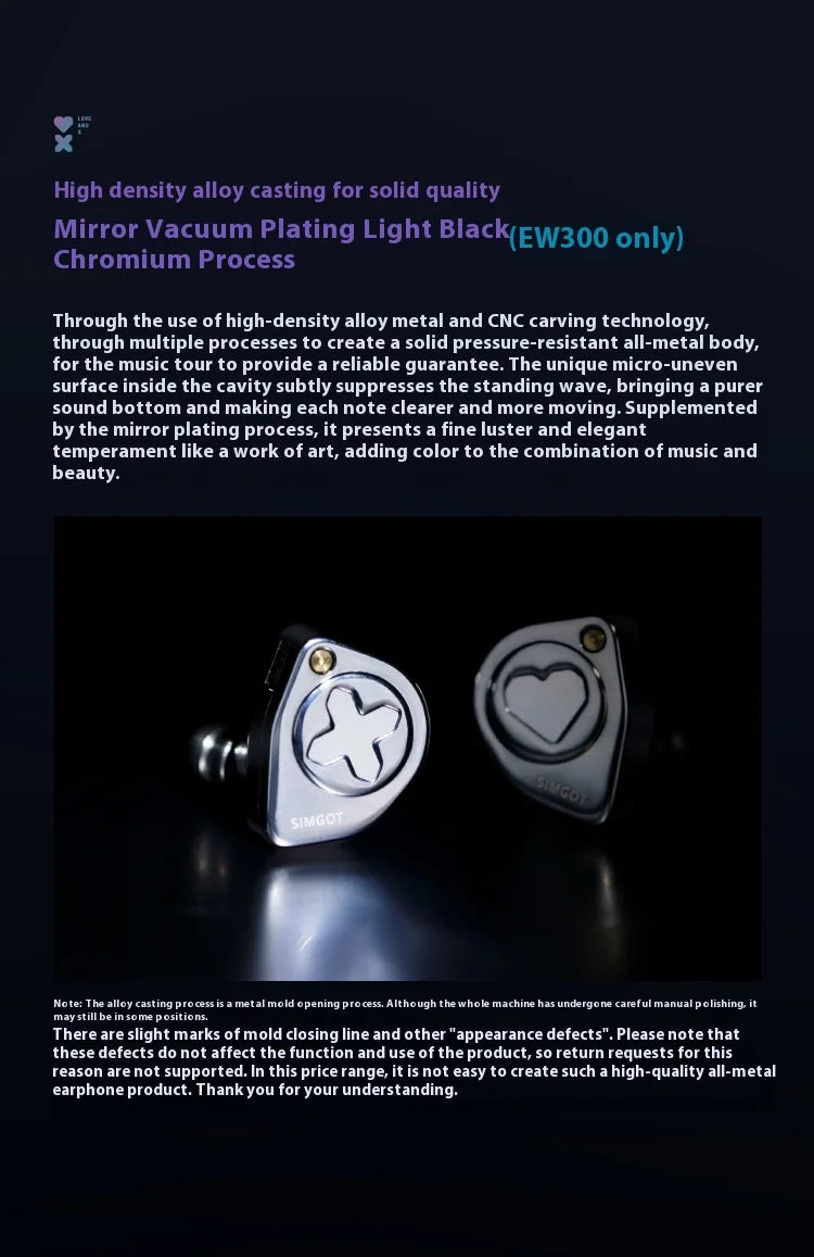 SIMGOT EW300 Gaming Earphones Wired In Ear HiFi DSP 1DD+1PLANAR+1PZT Anti Interference Monitor Headphones PC Esports Earbuds