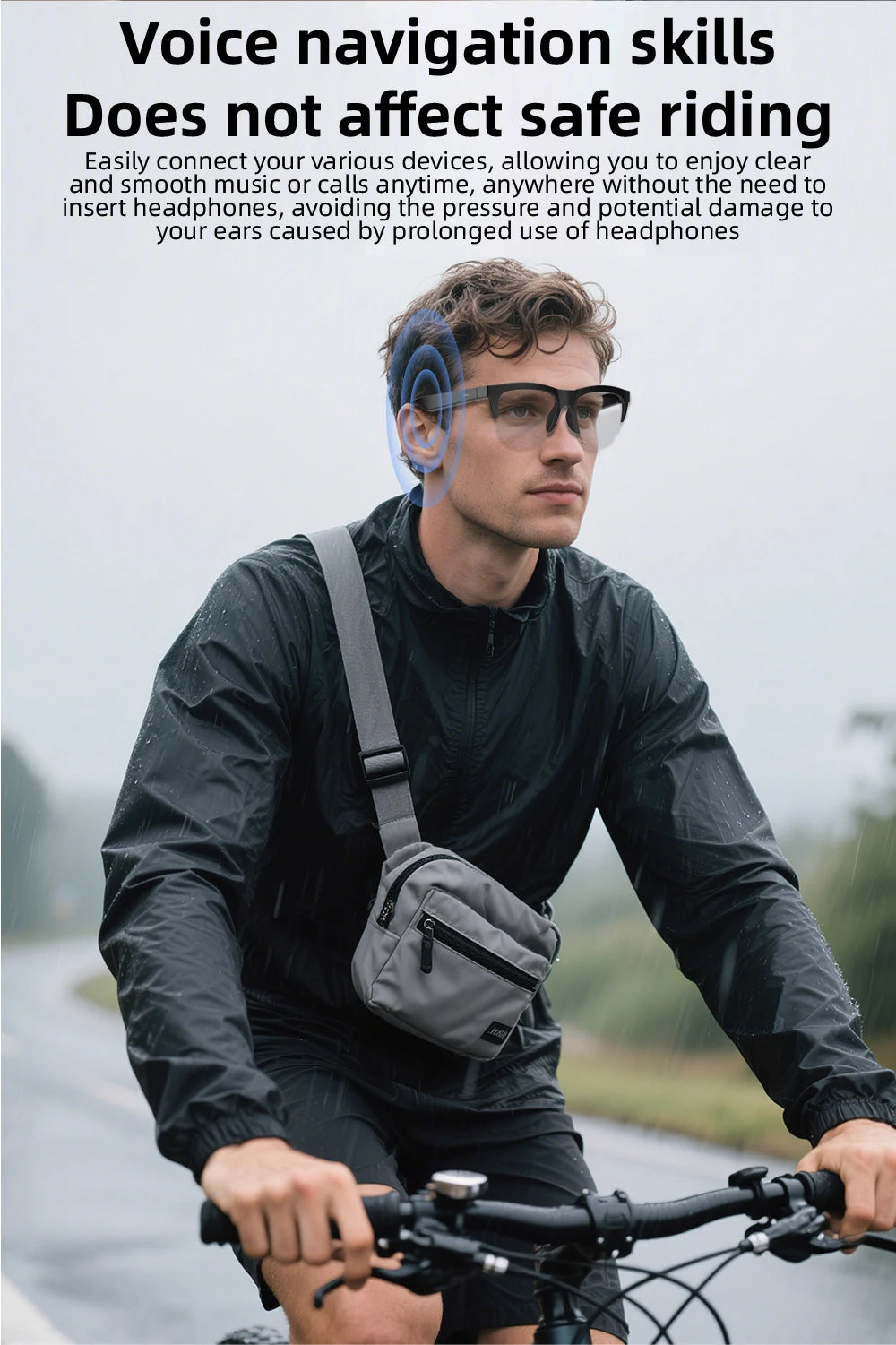 F02 Semi Frame Wireless Bluetooth Glasses Hands Free Calling Audio Streaming Lightweight Comfortable Design Budget Friendly