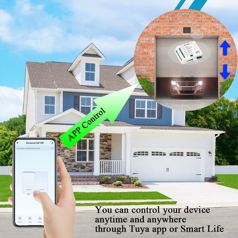 Tuya WiFi Smart Switch DC 12V 24V 2Channels Dry Contact Relay Receiver Wireless Remote Control Switch work with Smart Life,Alexa