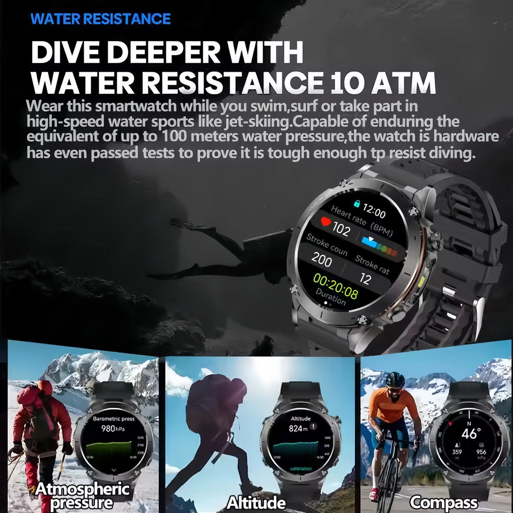 2025 For Huawei Stratos 4 GPS Smartwatch 1.43"AMOLED HD Screen Compass Barometric Altimeter Flashlight Voice Calling Smart Watch