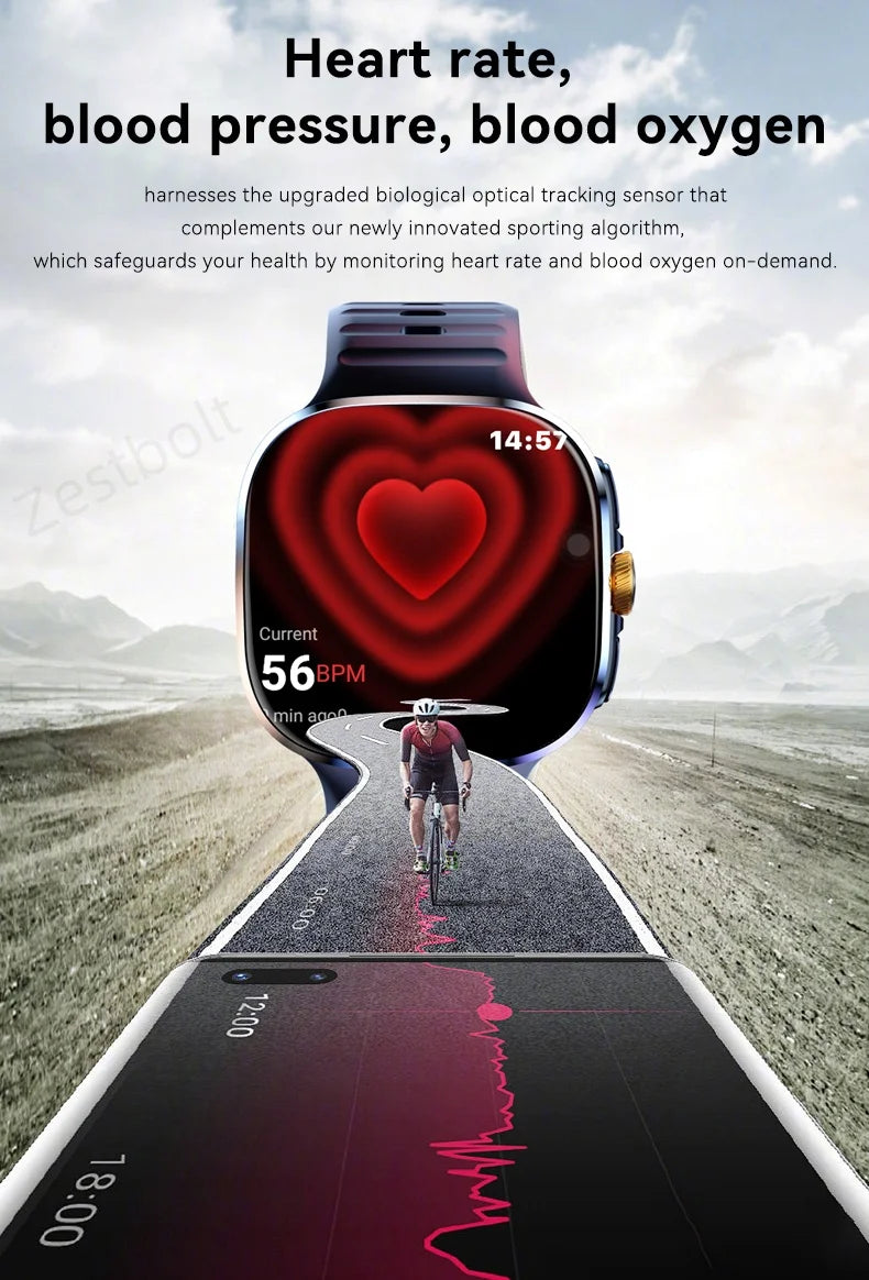 M99 Smartwatch 5G With 2.4inch Amoled Screen 900W Rotating Camera WIFI GPS Position Compass NFC Bluetooth Smart Watch Men Women - Clear Quartz Market