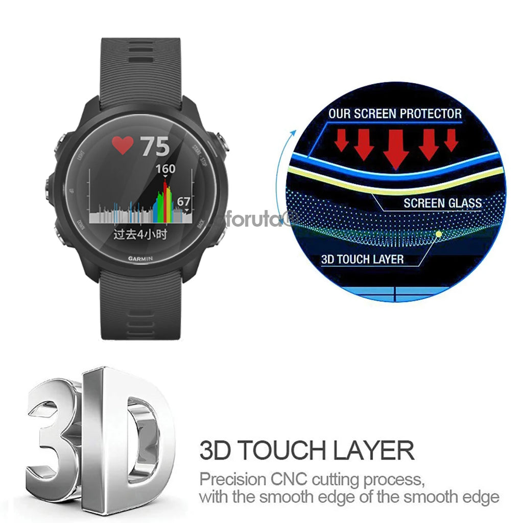 Tempered Glass For Garmin Forerunner 245 Screen Protector Forerunner 235 265 55 645 965 Approach S62 MARQ Golfer Protective Film