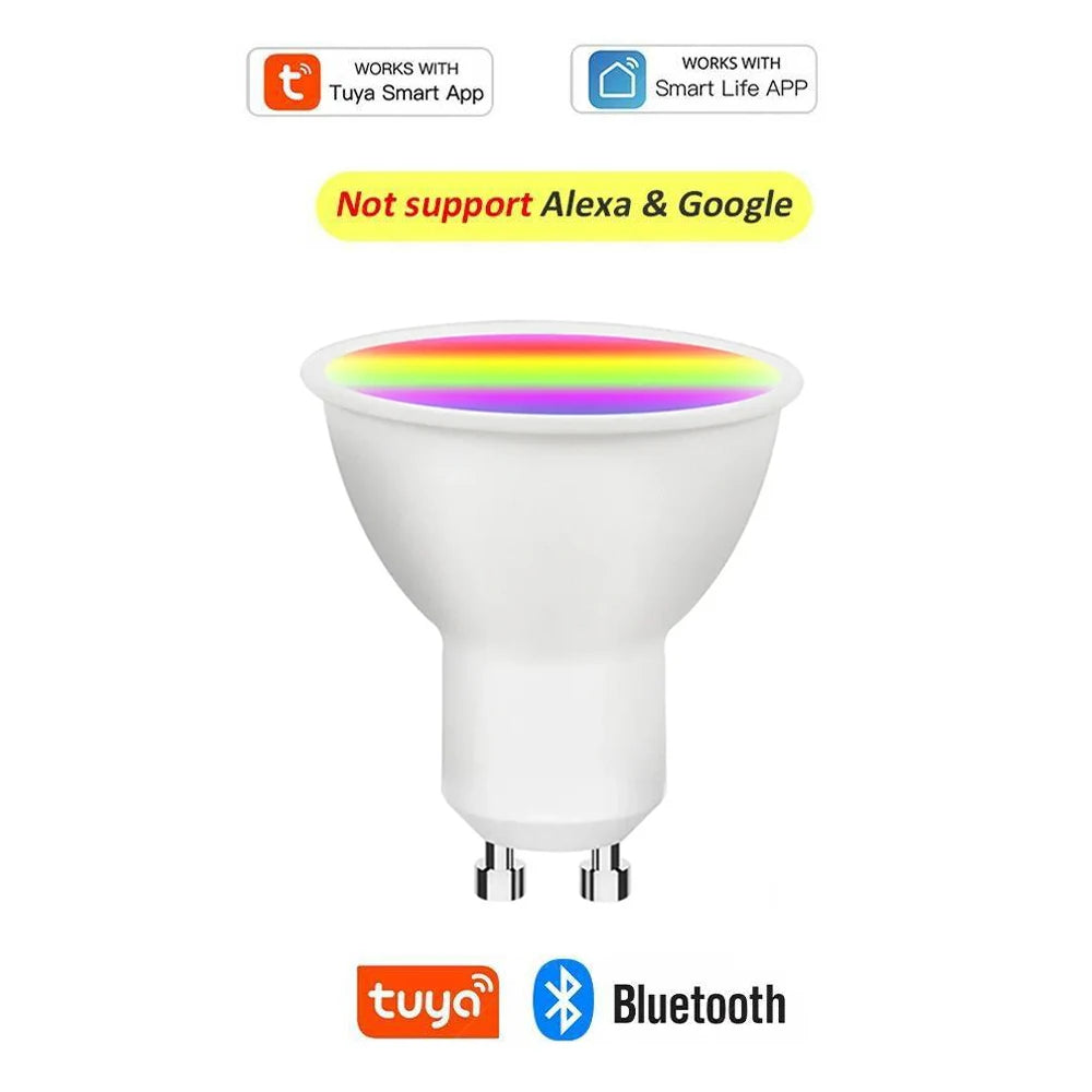GU10 LED Bulb Dimmable RGB Colour Changing Smart Bulb 220V 9W Bluetooth WIFI Smart Life APP Control LED Light Bulb For Room Home