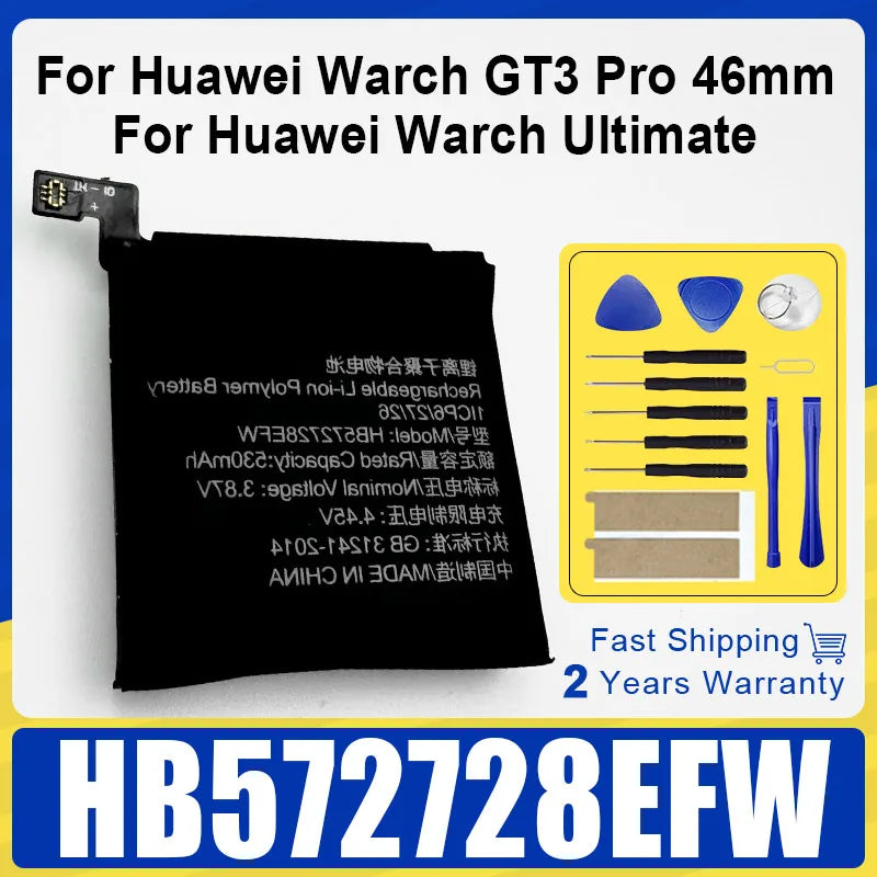 Brand-New For HUAWEI GT3 Pro 46mm GT3PRO 46mm Battery HB572728EFW Watch Bateria + Free Tool