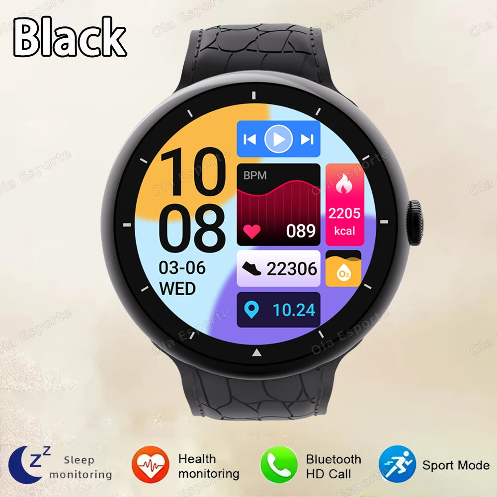 New Smart Watch Women AMOLED Screen Bluetooth Call NFC GPS Tracker Compass Sport Watches Fitness Clock Men Smartwatch Waterproof - Clear Quartz Market