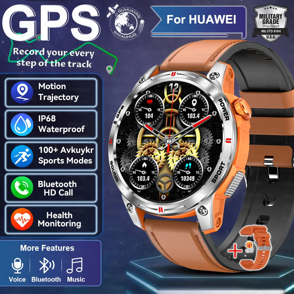 2025New GPS Bluetooth Call Smart Watch Men AMOLED HD Screen Heart Rate IP68 Waterproof Outdoor Sports Smartwatch For Android iOS