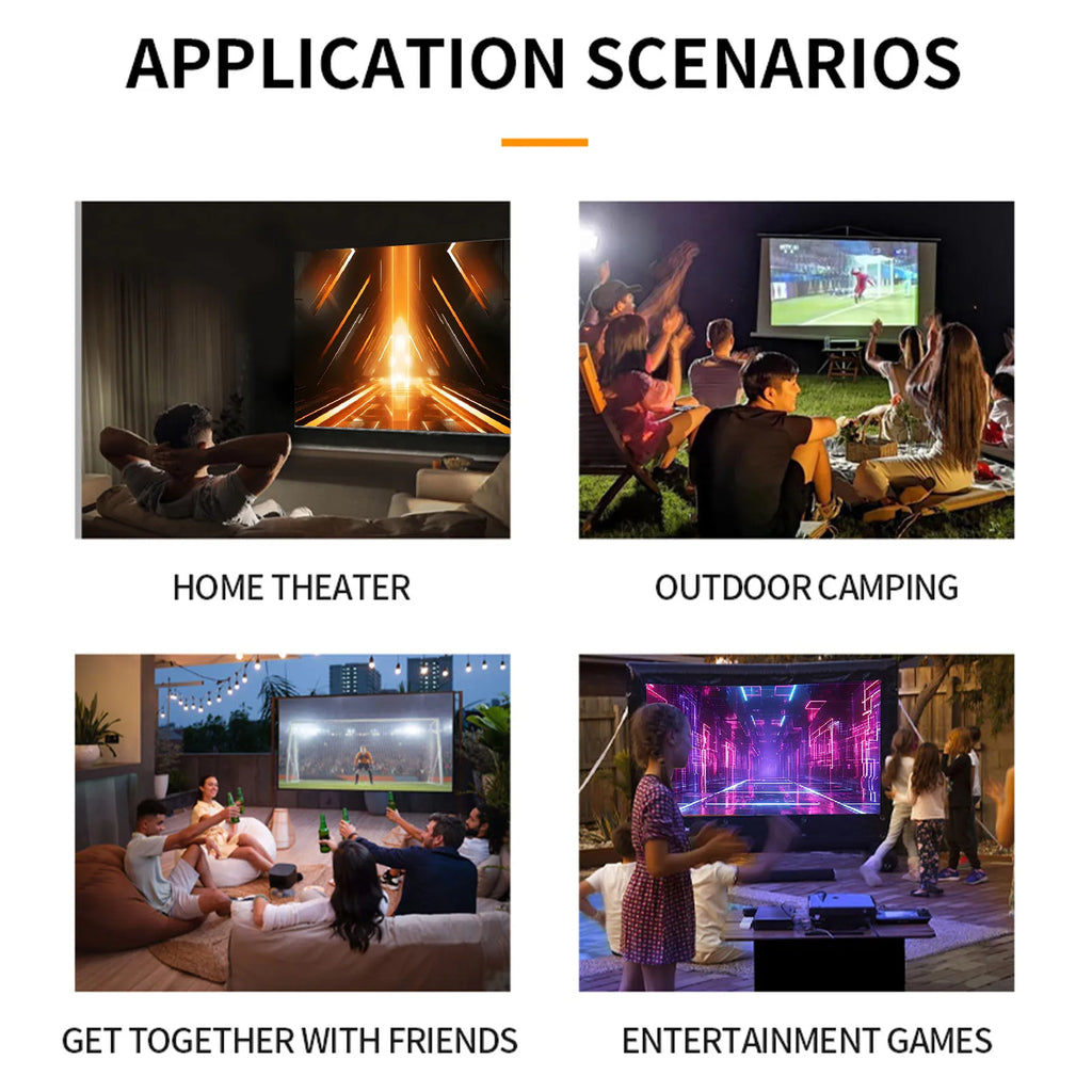 Manual Compact Projector 1080P Adjustable Auto Keystone Correction LED Movie Projector with Stereo Speaker Remote Control