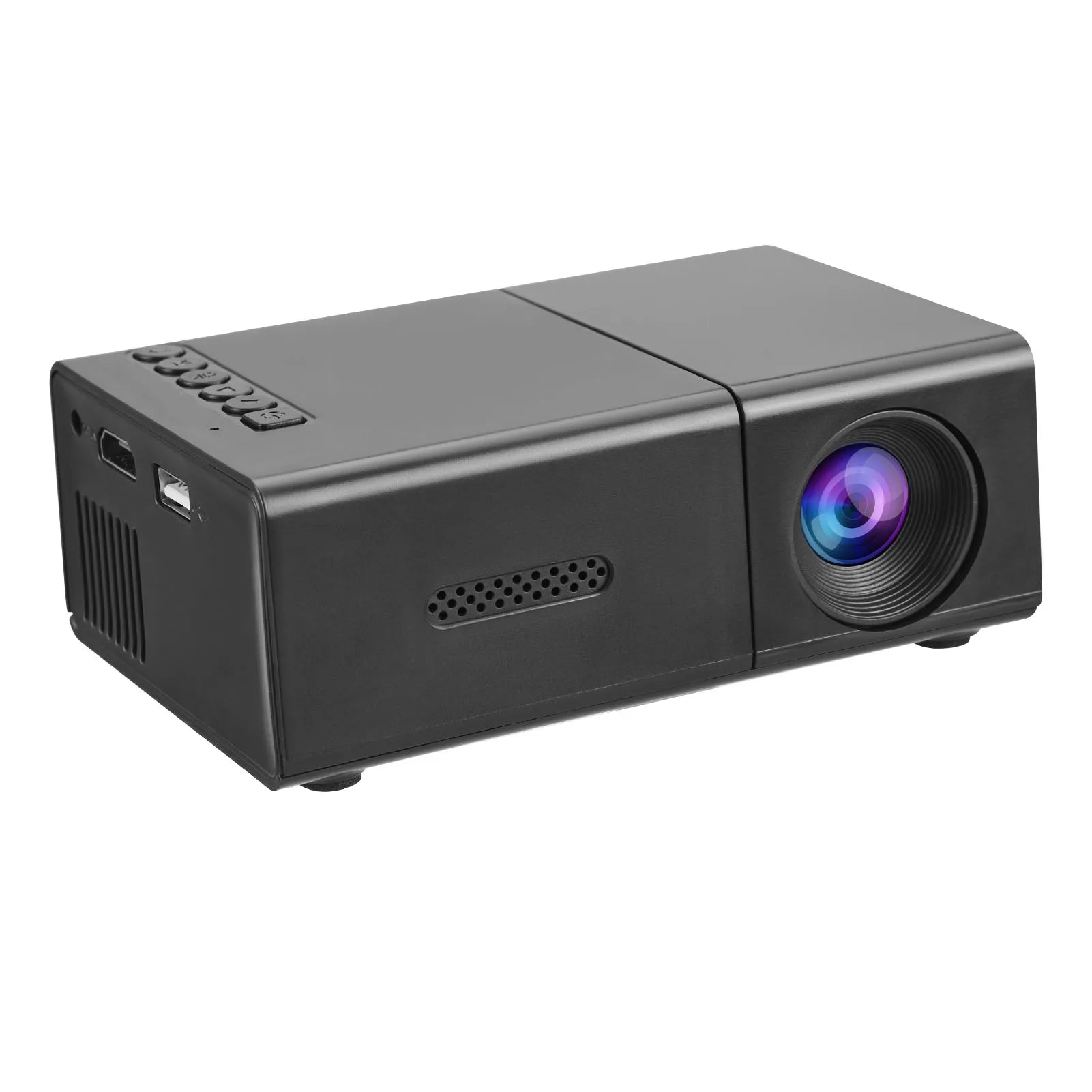 Manual Compact Projector 1080P Adjustable Auto Keystone Correction LED Movie Projector with Stereo Speaker Remote Control