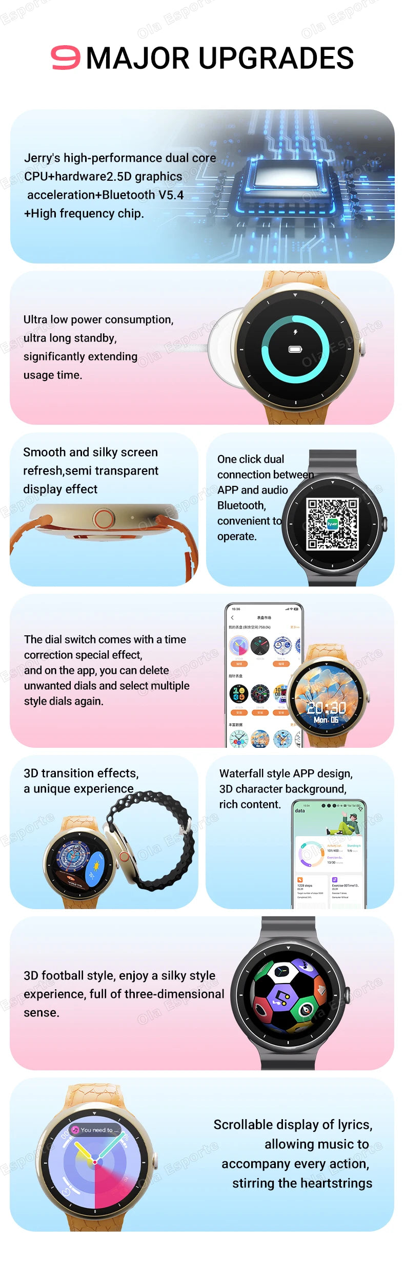 New Smart Watch Women AMOLED Screen Bluetooth Call NFC GPS Tracker Compass Sport Watches Fitness Clock Men Smartwatch Waterproof - Clear Quartz Market