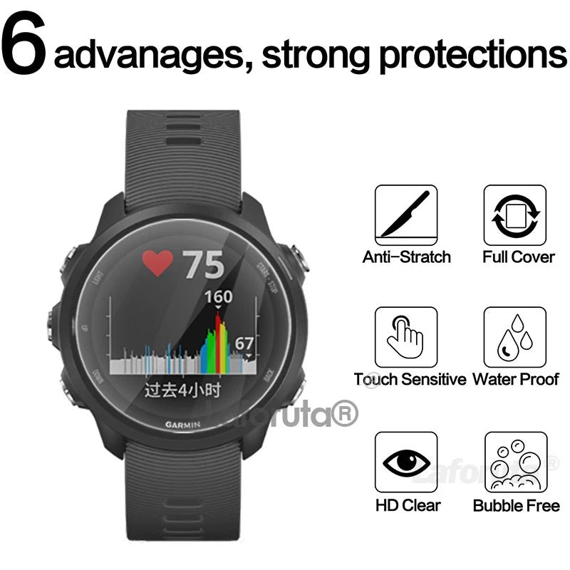 Tempered Glass For Garmin Forerunner 245 Screen Protector Forerunner 235 265 55 645 965 Approach S62 MARQ Golfer Protective Film