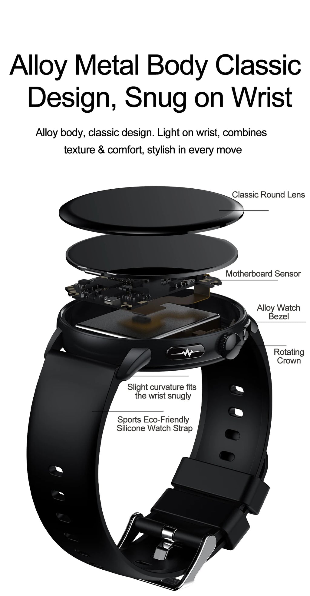 2026 New Professional Health Smart Watch Health Blood oxygen Pressure Uric Acid Blood lipid ECG Sports Call watch For Man Women - Clear Quartz Market