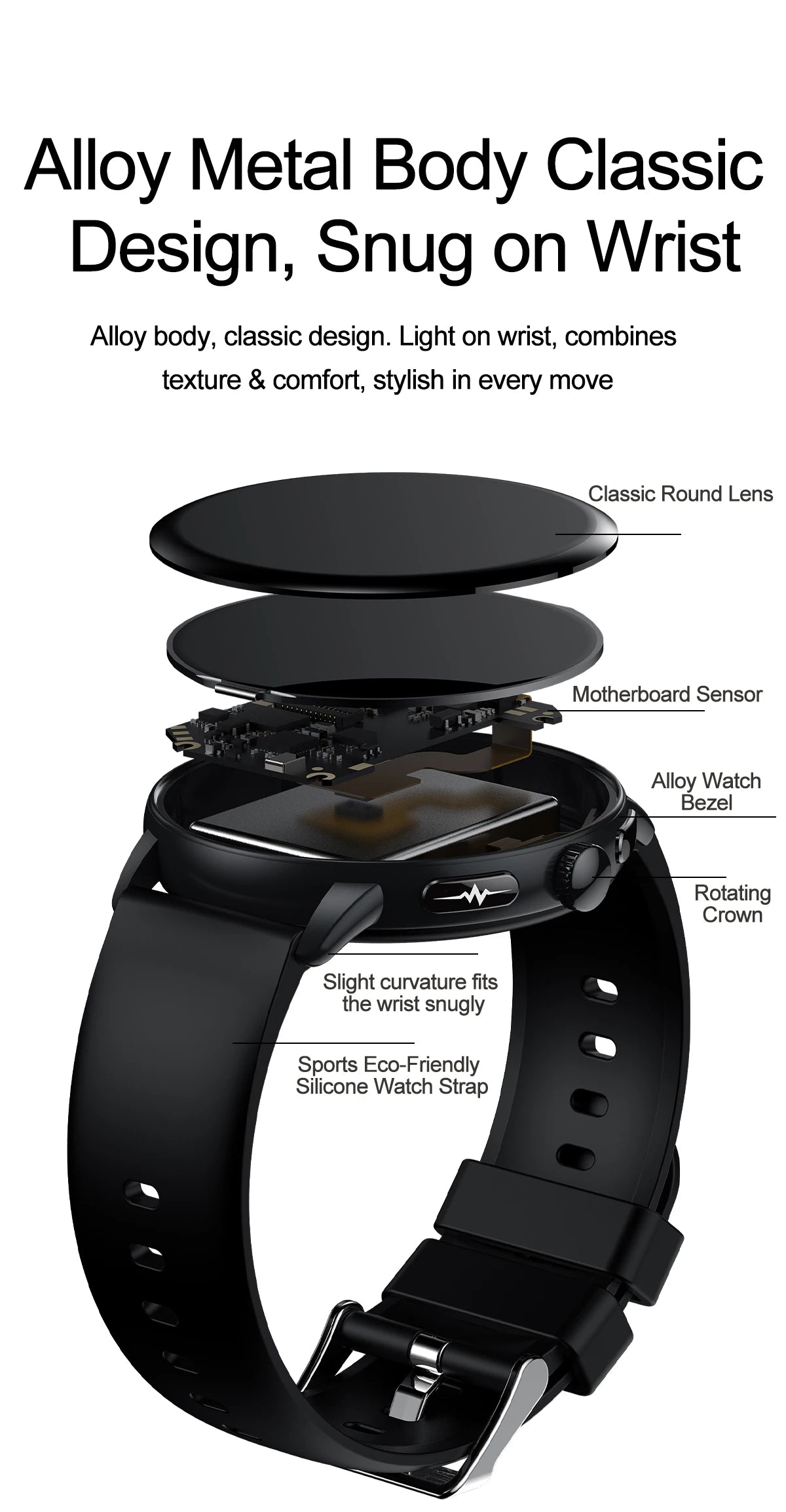 2026 New Professional Health Smart Watch Health Blood oxygen Pressure Uric Acid Blood lipid ECG Sports Call watch For Man Women - Clear Quartz Market