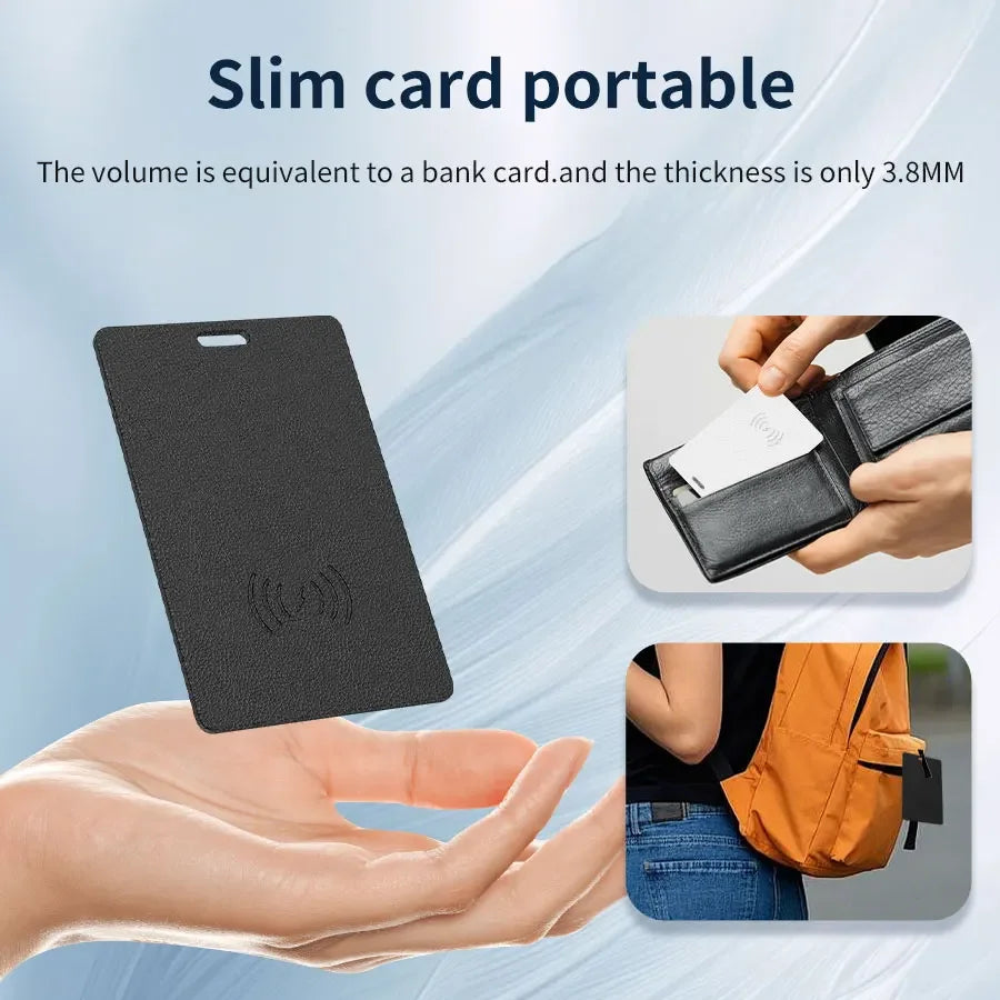 Wallet Anti-loss Card Ultra-thin GPS Tracking Smart Location Tag for iPhone Find My App Bluetooth Device Wireless Charging