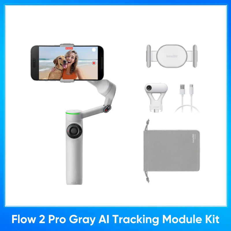 Insta360 Flow 2 Pro Handheld Gimbal Stabilizer AI Filmmaker 360° Infinite Pan Active Zoom Tracking For Insta 360 Flow 2pro