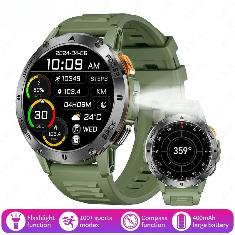 Xiaomi 2026 Outdoor Sports Tracker Smart Watch Men Compass Bluetooth Call Waterproof Smartwatch LED Flashlight Ftiness Watches - Clear Quartz Market